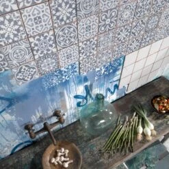 Tapestry Blue Patterned Tile -Decor Surface Shop 13618 3