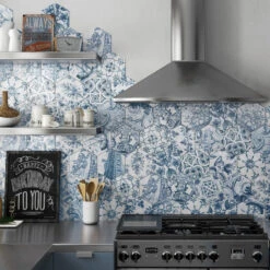 Porto Blue Hexagon Tile -Decor Surface Shop 23216