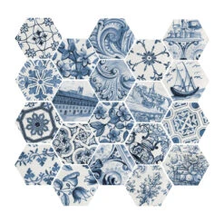 Porto Blue Hexagon Tile -Decor Surface Shop 23216 4
