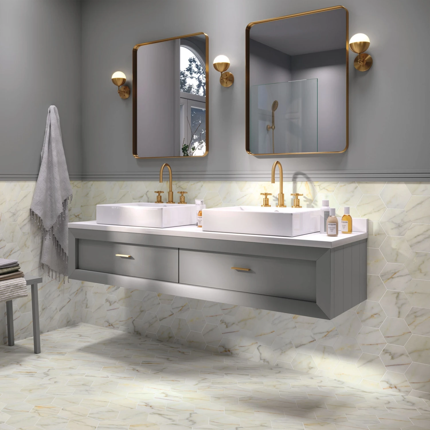 Amber Hexagon Wall Tile 1 Amber Hexagon Wall Tile