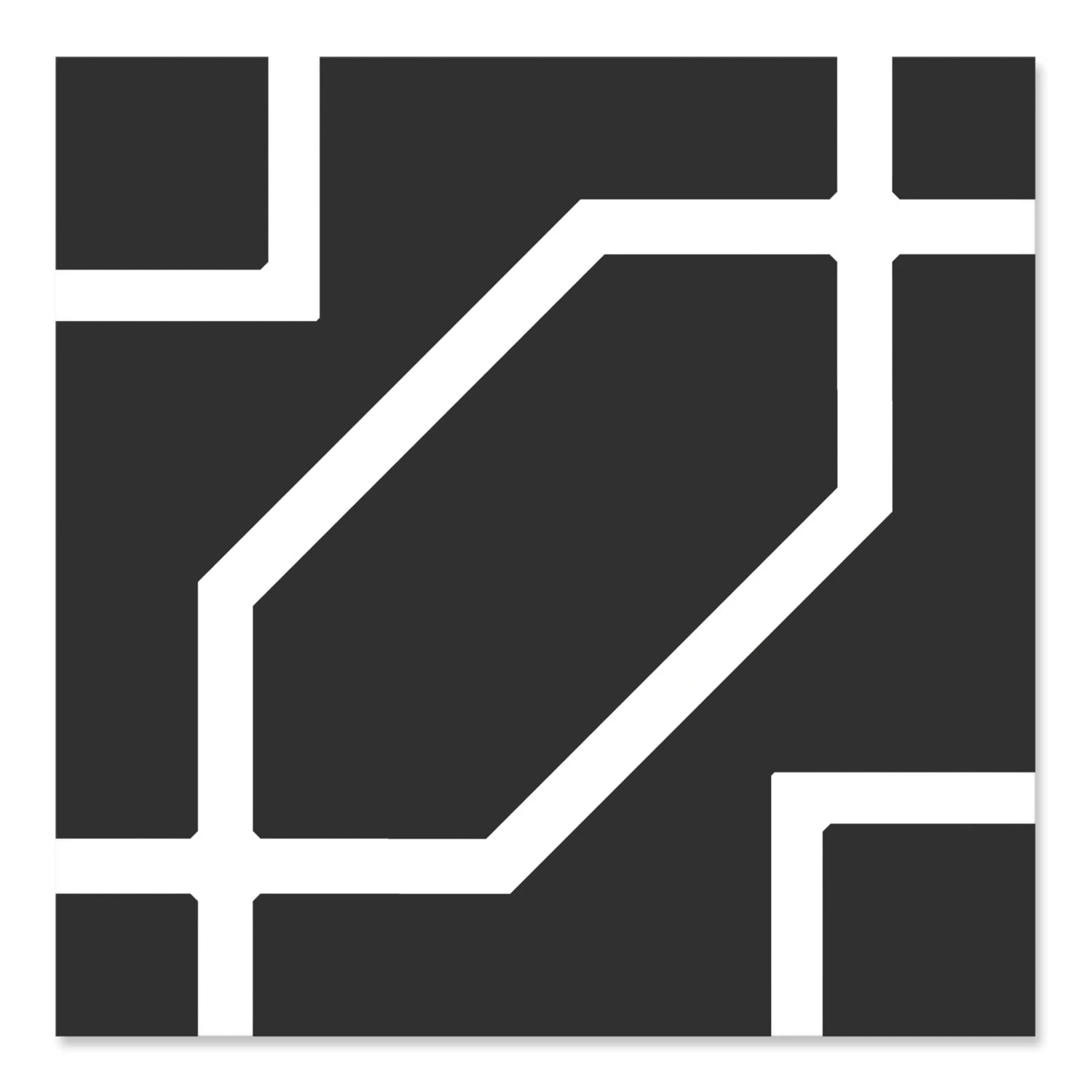 Byron Black Decor Floor Tile 2 Byron Black Decor Floor Tile - Image 2