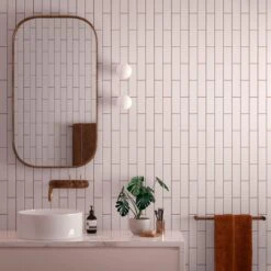 Fluted Pink Plain Wall Tile