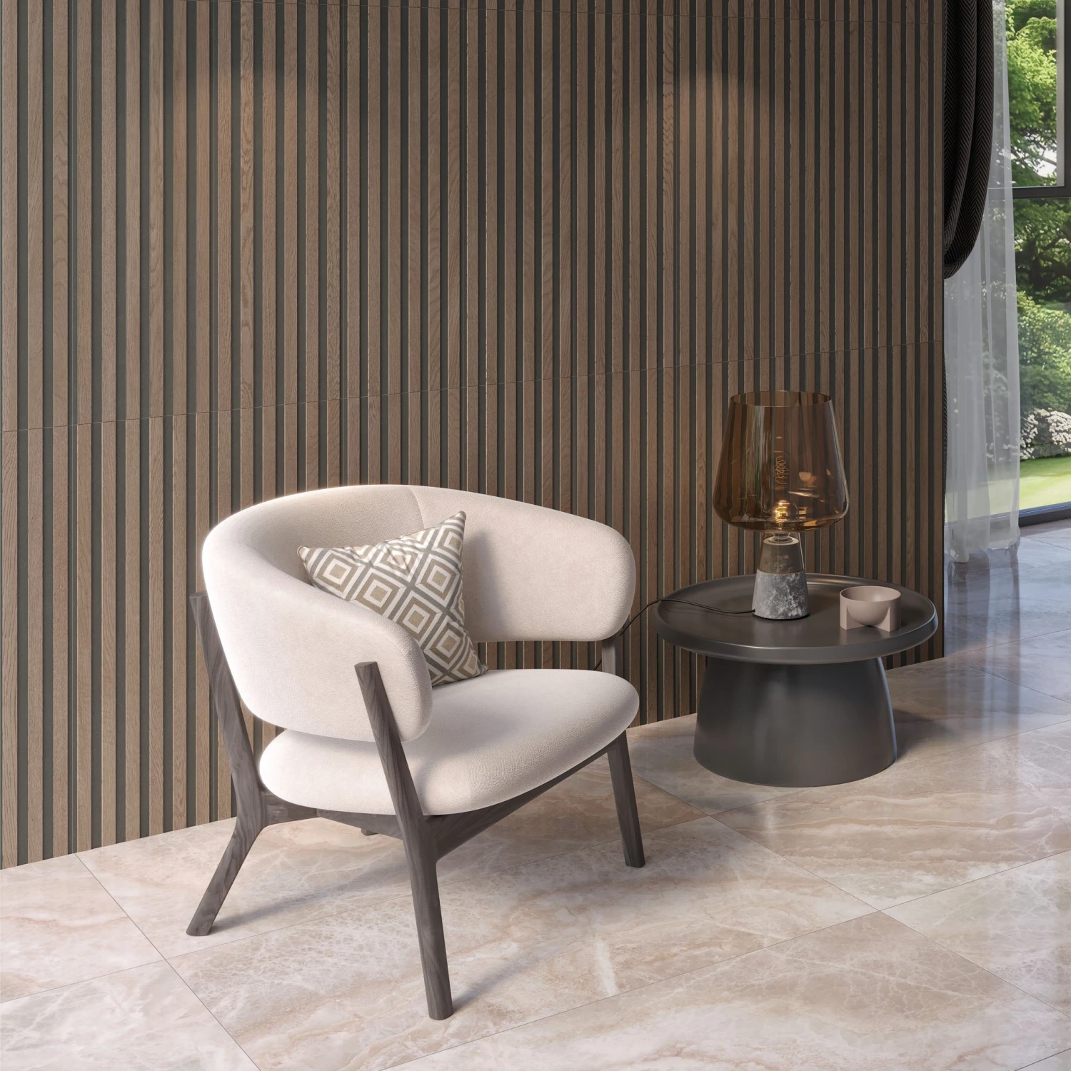 Forest Walnut Slat Wood Wall Tile 3 Forest Walnut Slat Wood Wall Tile - Image 3