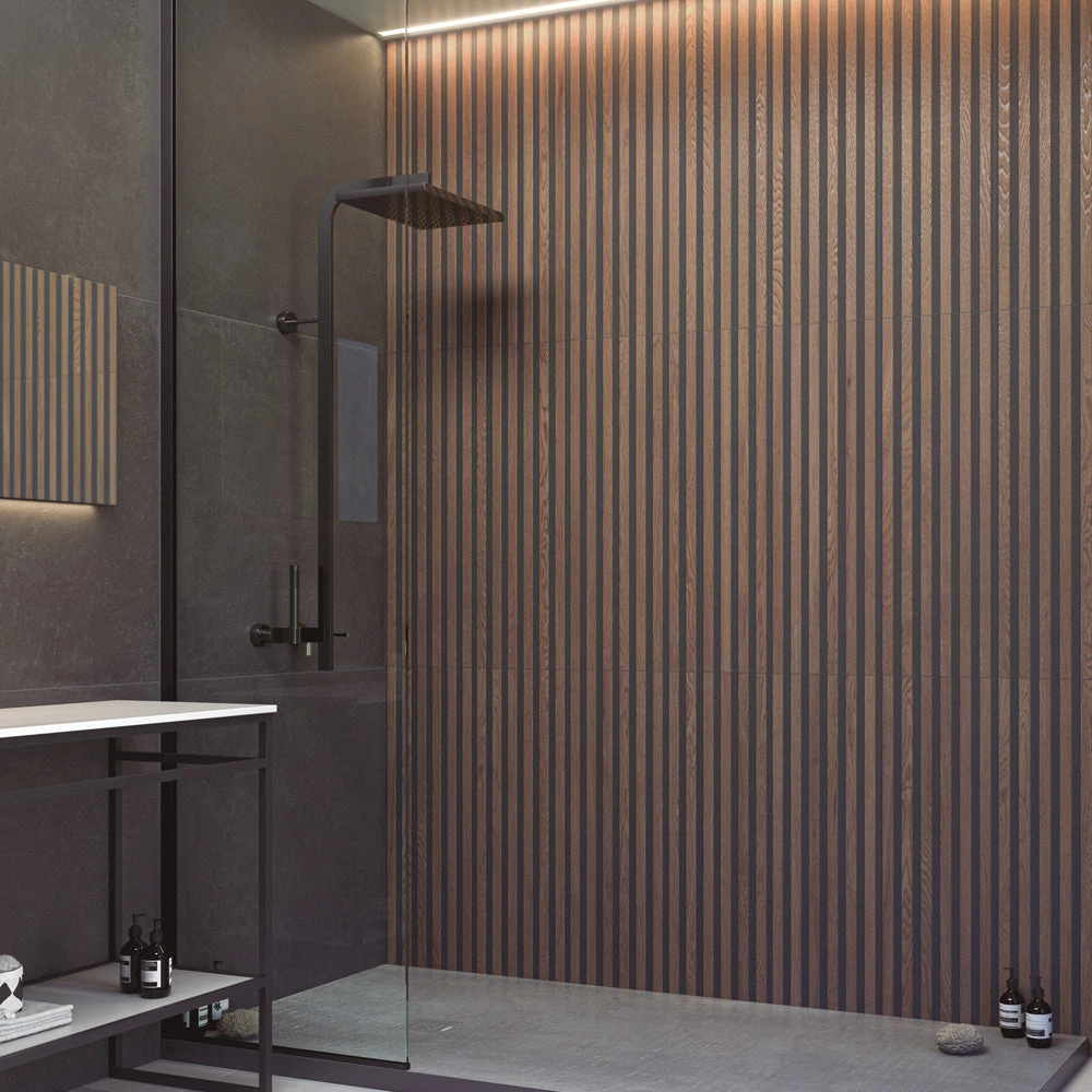 Forest Walnut Slat Wood Wall Tile 1 Forest Walnut Slat Wood Wall Tile