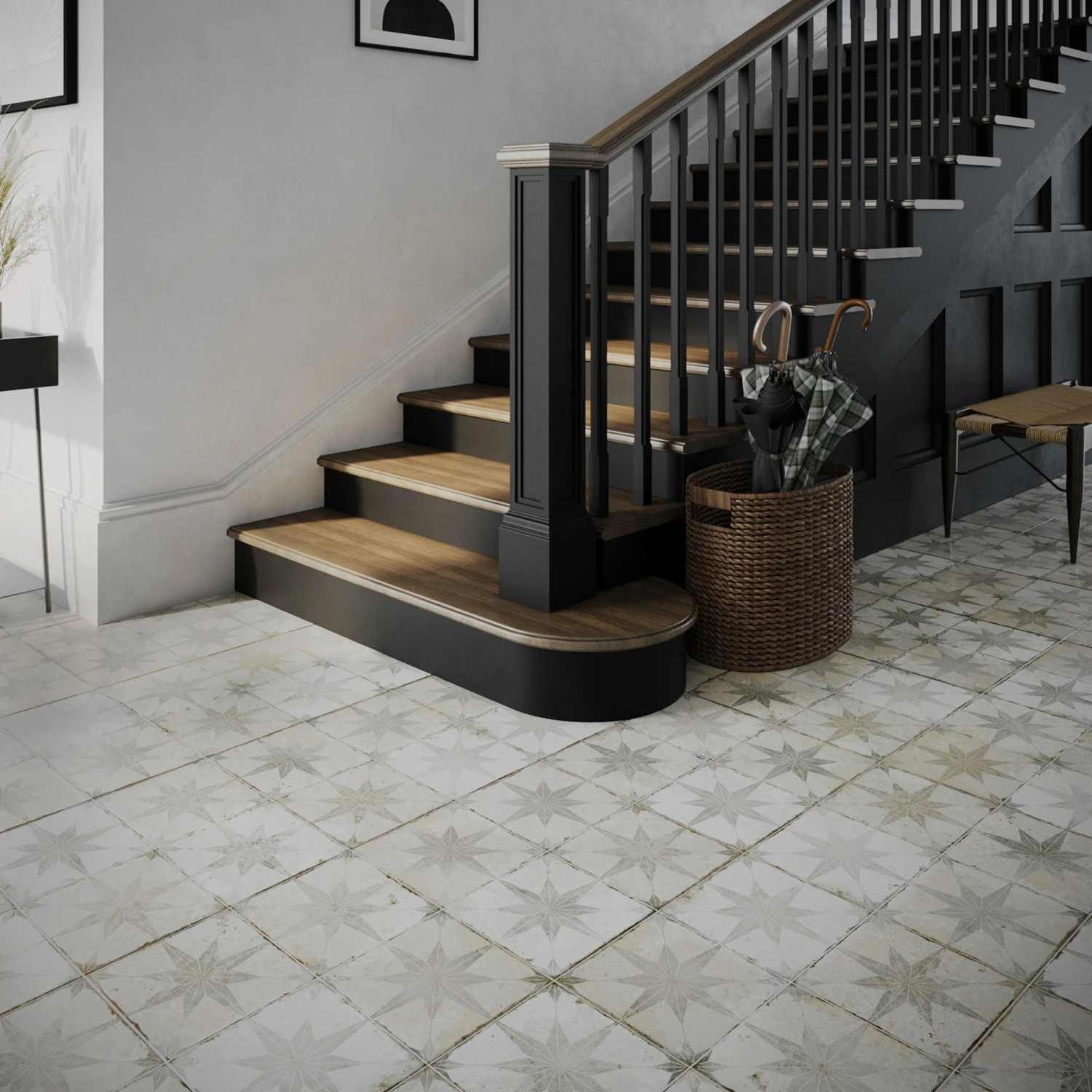 Heritage Star White Patterned Tile 2 Heritage Star White Patterned Tile - Image 2