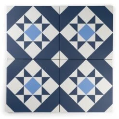 Melville Blue Patterned Tile