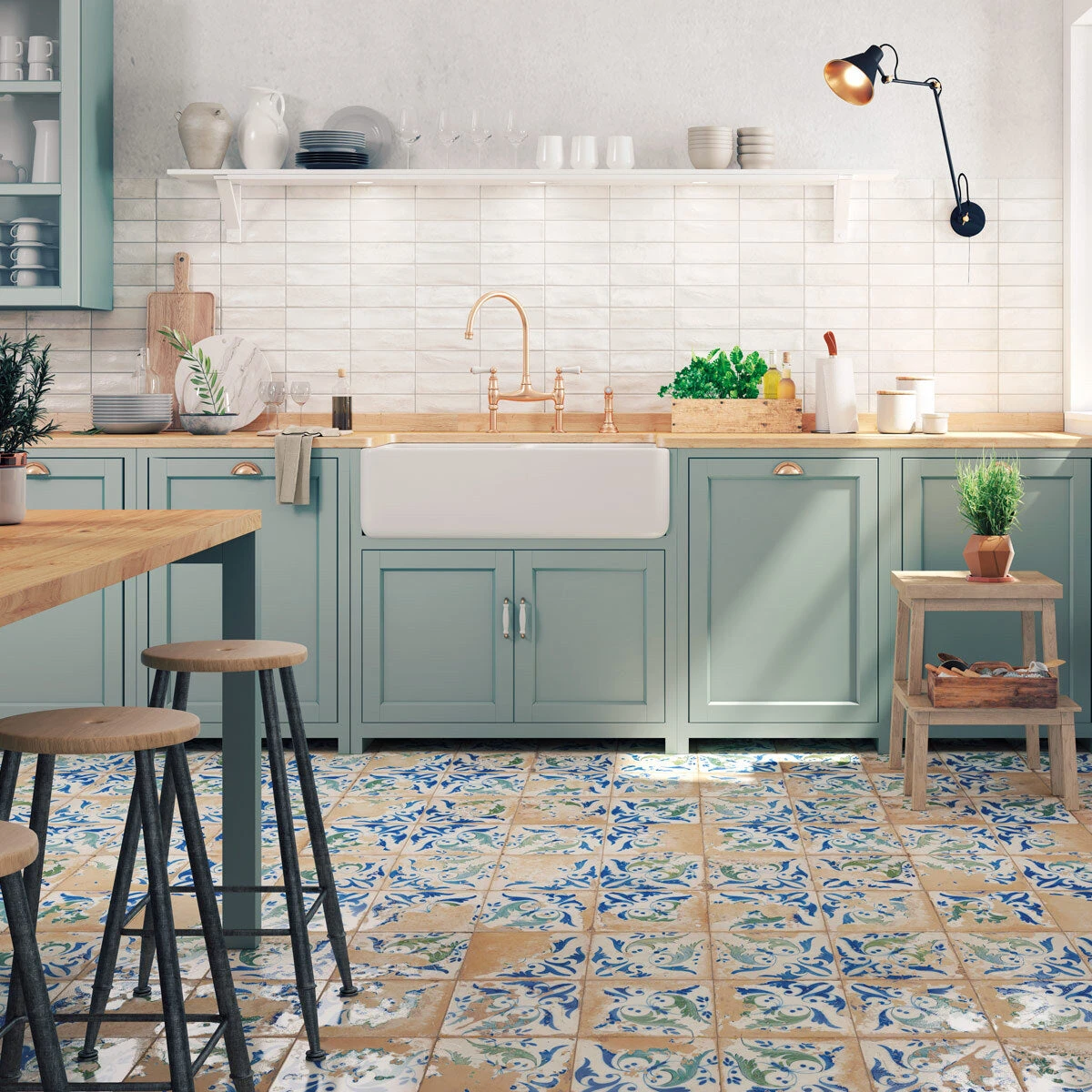 Lisbon Flora Patterned Tile 2 Lisbon Flora Patterned Tile - Image 2