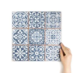Tapestry Blue Patterned Tile -Decor Surface Shop Tapestry Blue 05