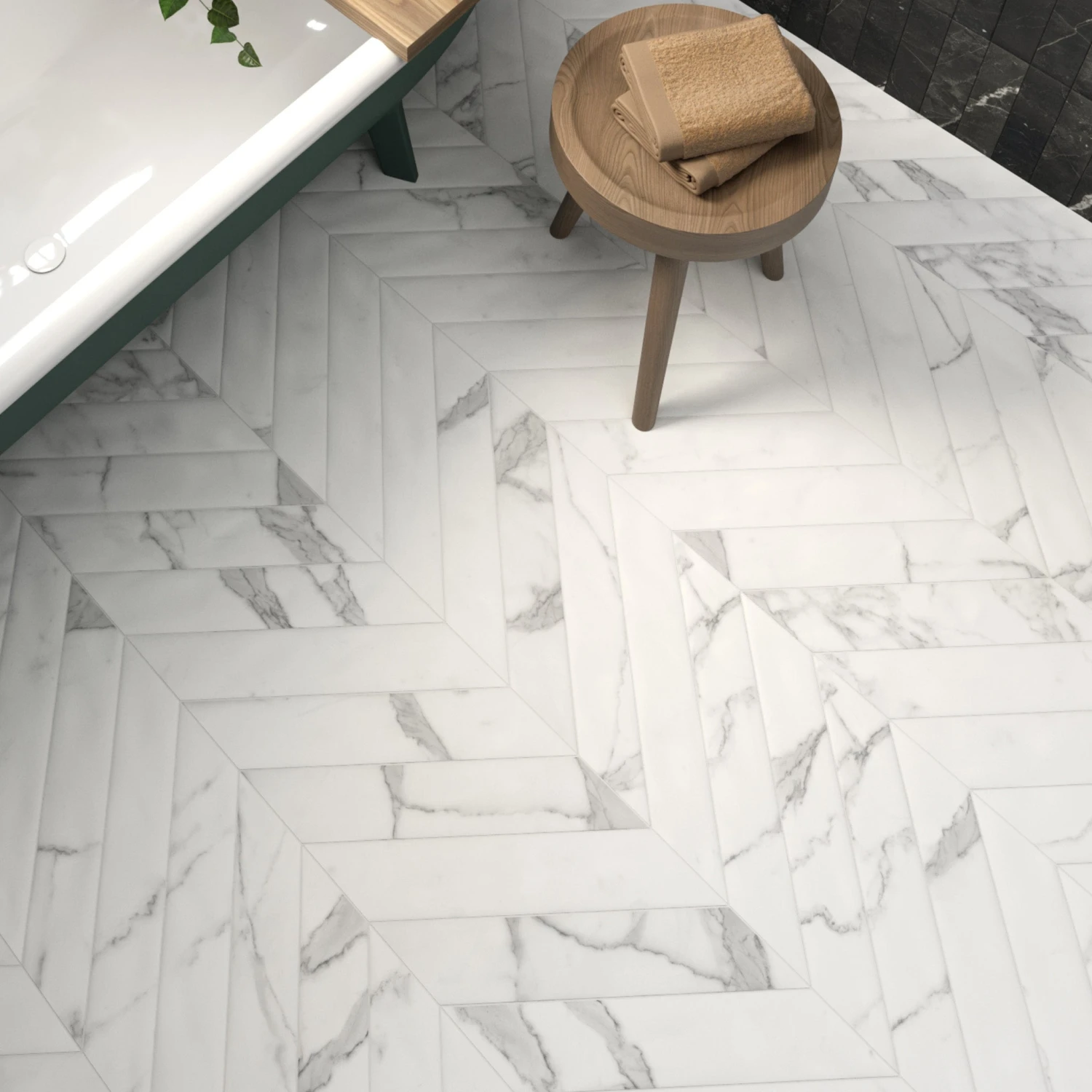 Vinci Calacatta Chevron Tiles 2 Vinci Calacatta Chevron Tiles - Image 2