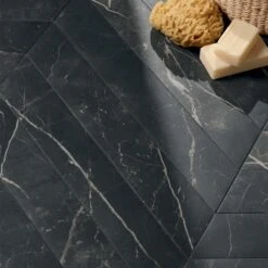 Vinci Nero Chevron Tile 13 Vinci Nero Chevron Tile -Decor Surface Shop Vinci Nero 04