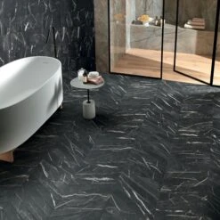 Vinci Nero Chevron Tile 11 Vinci Nero Chevron Tile -Decor Surface Shop Vinci Nero 05