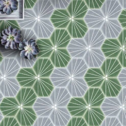 Palm Springs Green Hexagon Tile -Decor Surface Shop hhpsgn