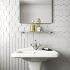 Mini Hex White Gloss Hexagon Tile
