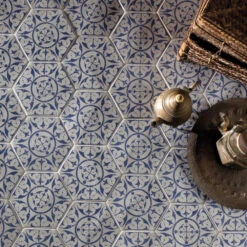 Seville Persian Blue Hexagon Tile 10 Seville Persian Blue Hexagon Tile -Decor Surface Shop seville persian blue setting