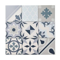 Saigon Blue Patterned Tile 6 Saigon Blue Patterned Tile -Decor Surface Shop wm lum tac blu 3
